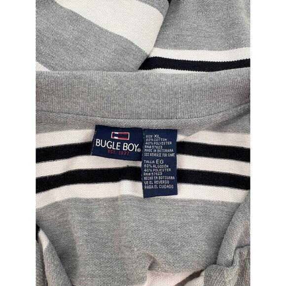 Vintage Bugle Boy Grey and White Polo in Excellent Condition - Size XL - Picture 5 of 6